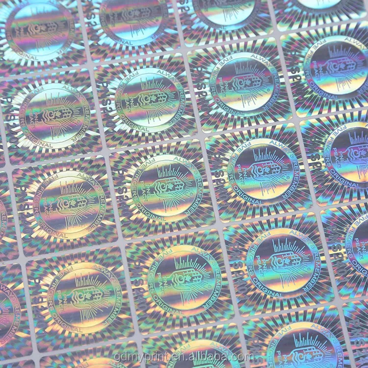 personalized custom logo printing laser labels rainbow reflective foil hologram sticker adhesive holographic sticker