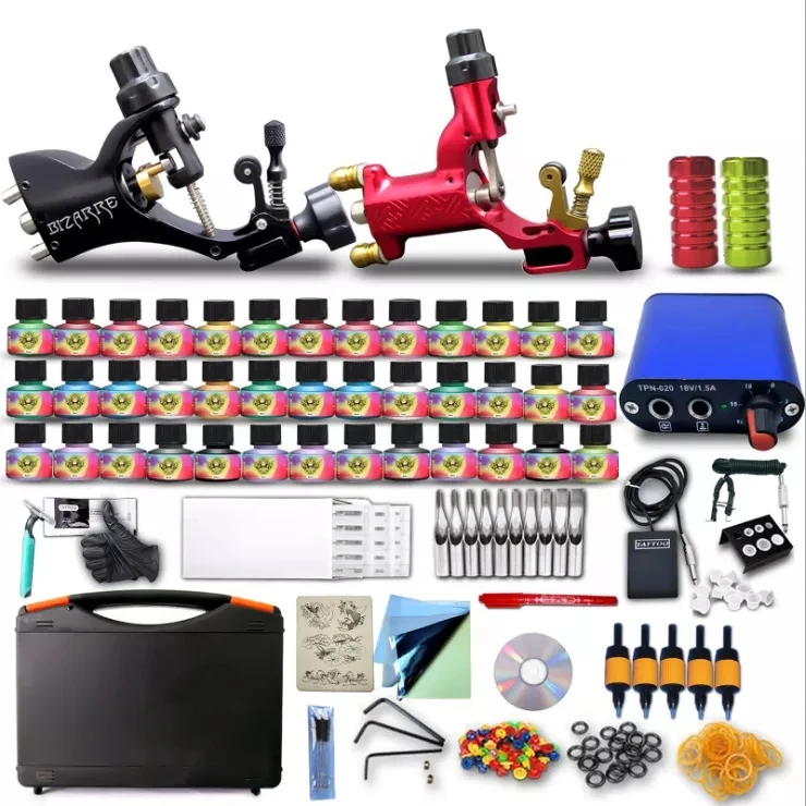 Профессиональный набор для татуировки 2 пистолета вращающаяся тату-машинка