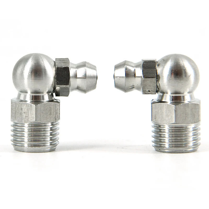 Manufacturer customized high quality 45/90 degree grease gun nozzle stainless steel grease nipple