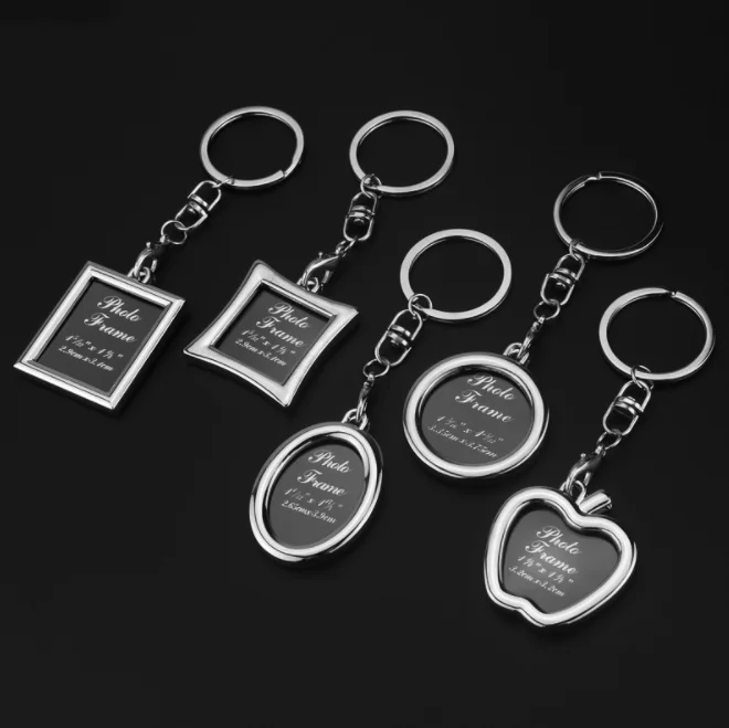 Custom Diy Acrylic Mini Photo Album Daddy Wholesale Mini Digital Photo Frame Key chain Metal Photo Frame Keychain Keyring
