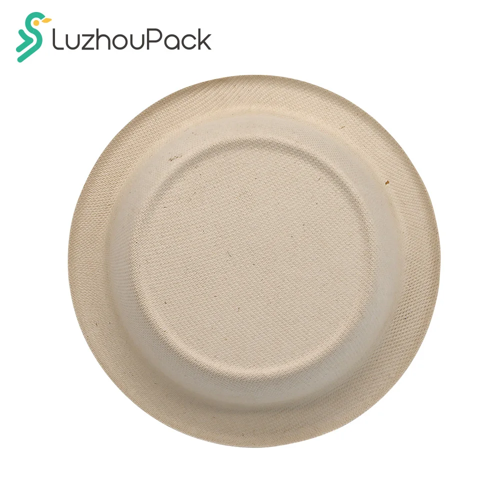 LuzhouPack 480ml Freezer Safe and Leakproof Disposable Paper Biodegradable Sugarcane Bagasse Salad Bowl Wholesale