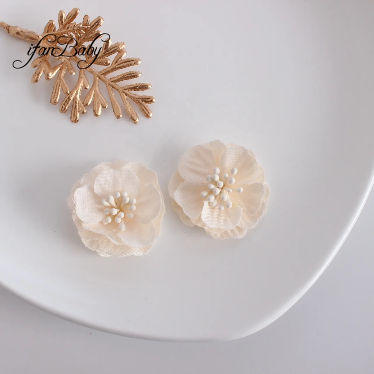 Fashion 3.5cm Fabric Hair Flowers Women Girl Flowers Decorate DIY Accessories For Hair Brooch Headband