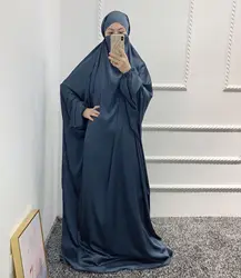 Ramadan Eid Muslim Prayer Dress Niqab Islamic Clothing Jilbab Khimar One Piece Set