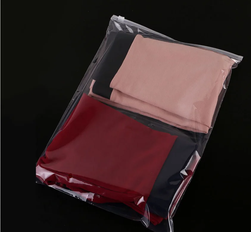 Various Size In Stock Clear Plastic Zipper Bags Frosted Zipper Bag For Clothing