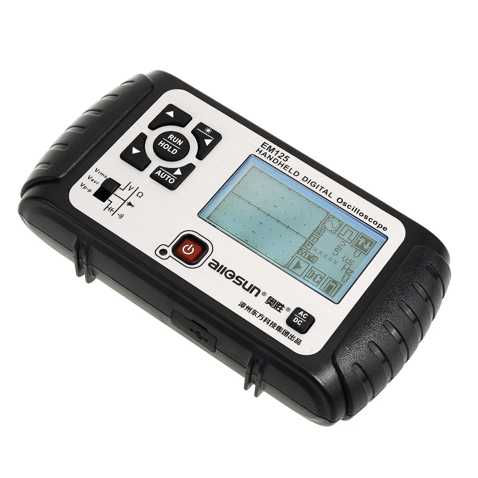 Все-солнце Прямая продажа с фабрики Высокое качество EM125 Ручной цифровой запоминающий осциллограф 25 МГц 100 м Sa/s Сфера метр со светодиодной подсветкой