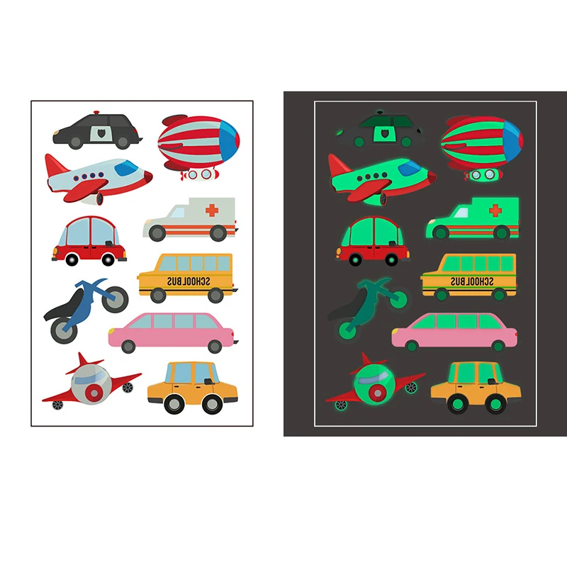 Cartoon Tattoo Stickers Luminous Child Toy Temporary Tattoos Glow Paste On Face Arm Leg Body Sticker