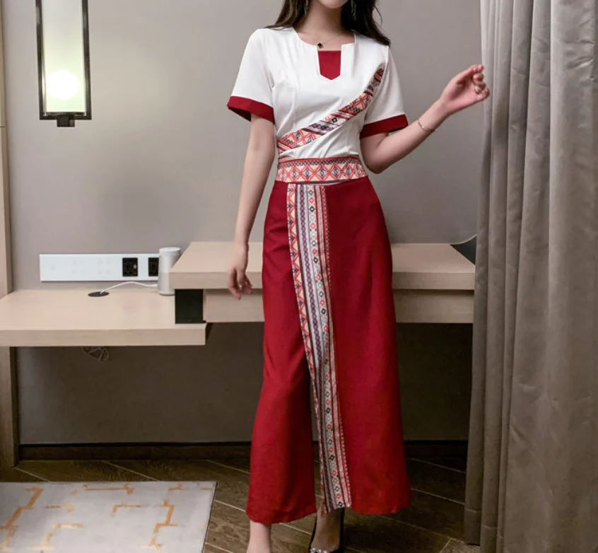 Massage technician clothes men and women suits spa health pavilion work clothes pedicure foot bath technician clothes Thailand