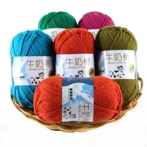 Dimuni Various Colors Soft Worsted hand knitting Baby Yarn 3ply 4ply 5ply 50g 100g milk cotton yarn for crochet
