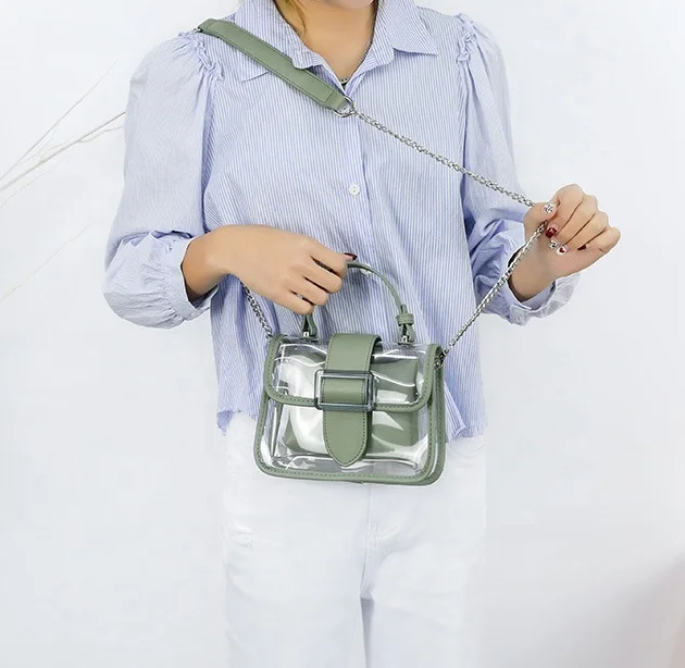 Wholesale Transparent Clear PVC Women Handbags Fashion Tote Beach Bag Ladies Shoulder Bag