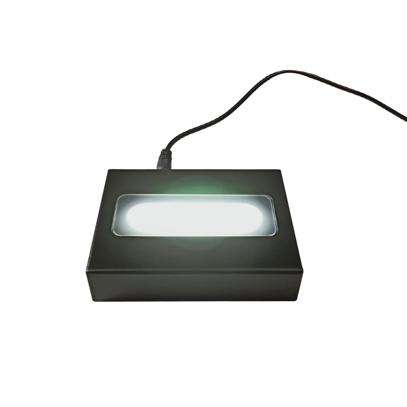 Decorative  Rectangle Matt black wood ultra bright led Lights landscape crystal display Base