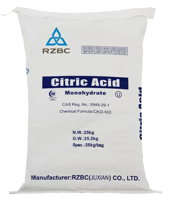Food Grade Ttca Rzbc Ensign Lemon Star Acidity Regulator 25KGCAS 5949-29-1 77-92-9 Citric Acid Monohydrate Citric Acid Anhydrous