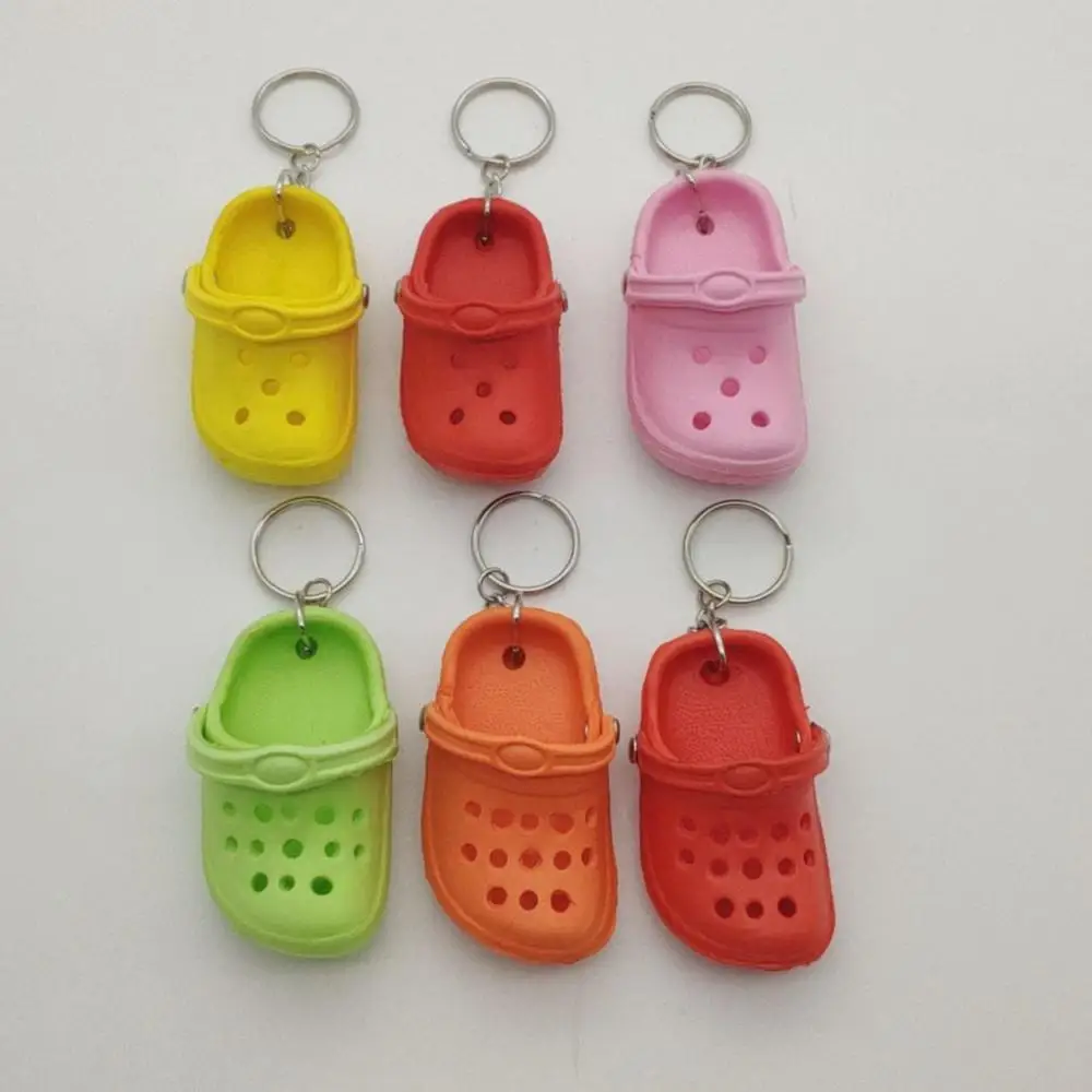 Wholesale Lovely  3D mini eva Plastic Foam hole sandal slipper Beach shoe keychain