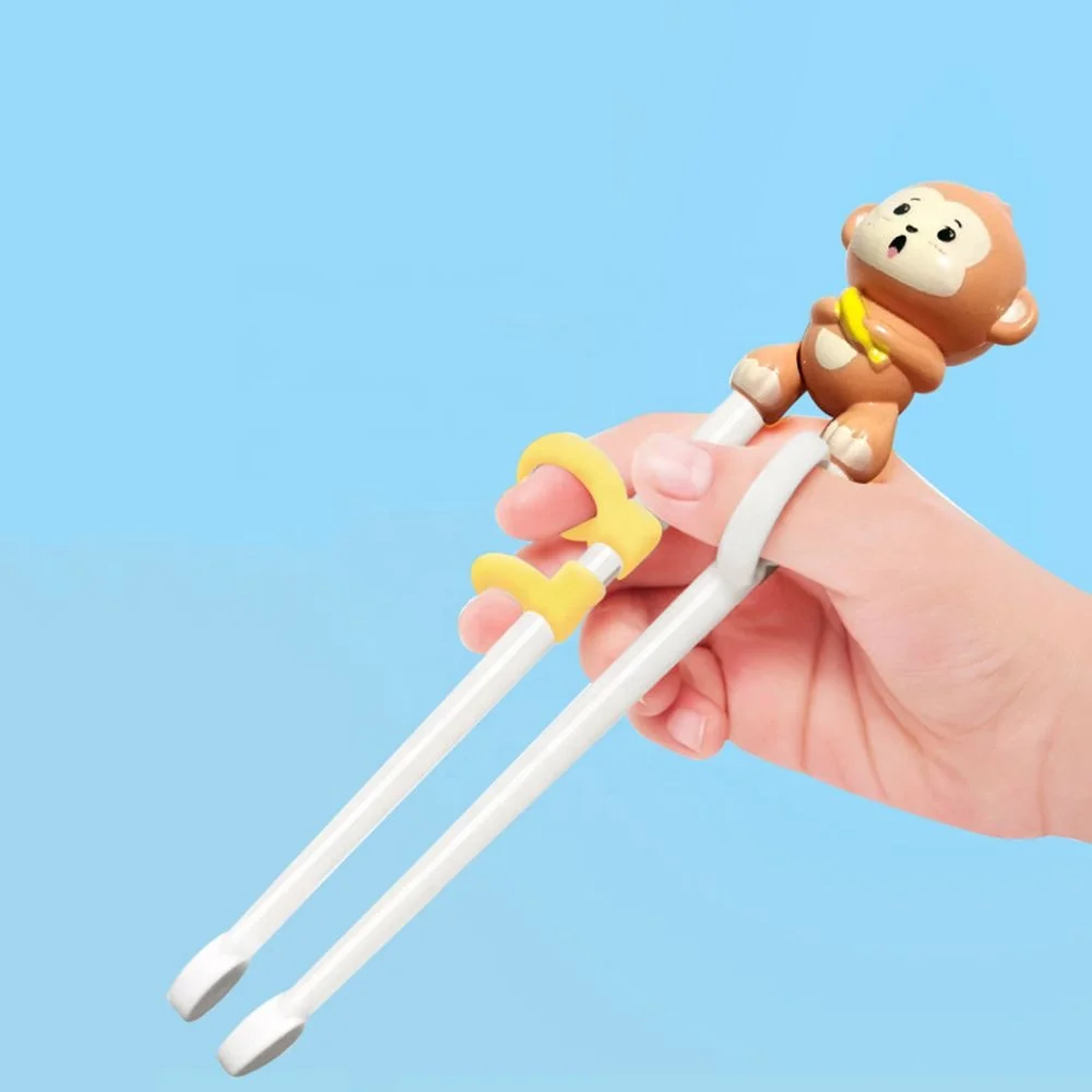 Baby Learning Training Chopsticks Cartoon Animal Head Chopstick Safety Tableware Kids Eating Training Helper