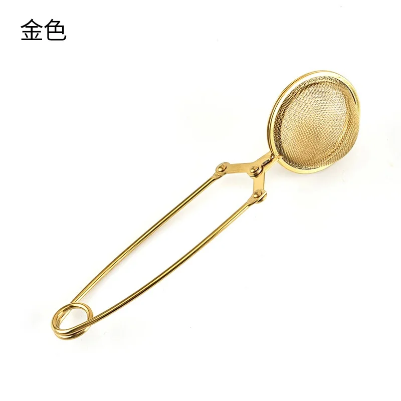gold tea infuser metal tea ball with handle wholesale loose leaf tea tools