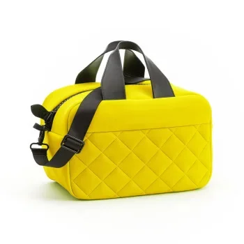 Fashion designer yellow solid color high-quality chloroprene rubber handbag placement card bag space handbag