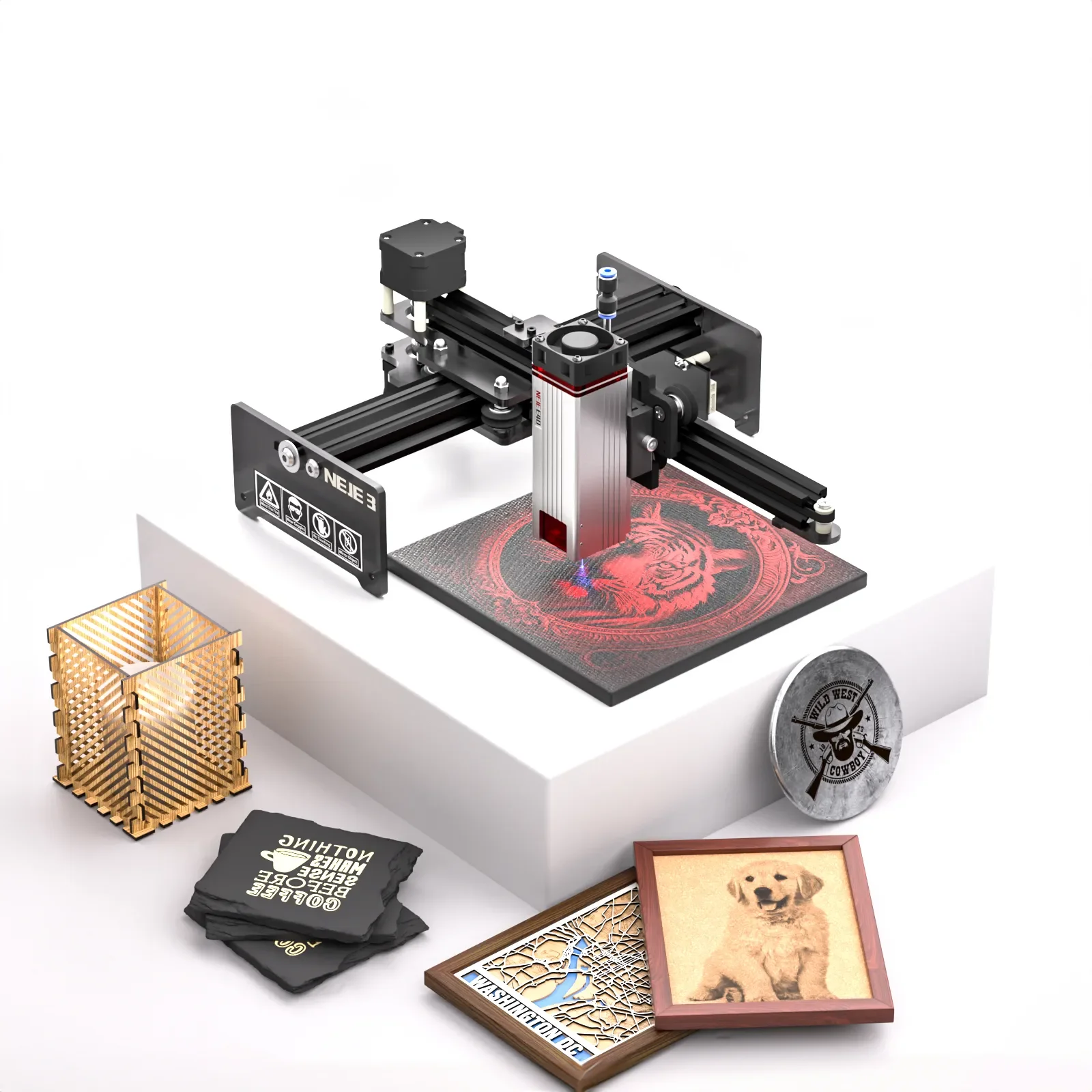 NEJE 3 E40 100W Laser Engraving Machine Ultra-thin Laser Beam Shaping Technology High-precision Wood Acrylic Laser  170 x 170mm