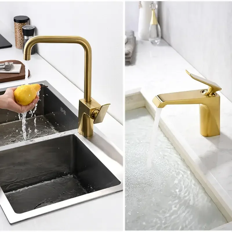 Modern Rain Exposed Rainfall  Bathroom Wall Mounted Brass Bath Water Tap Shower Head Mixer Golden Faucet System