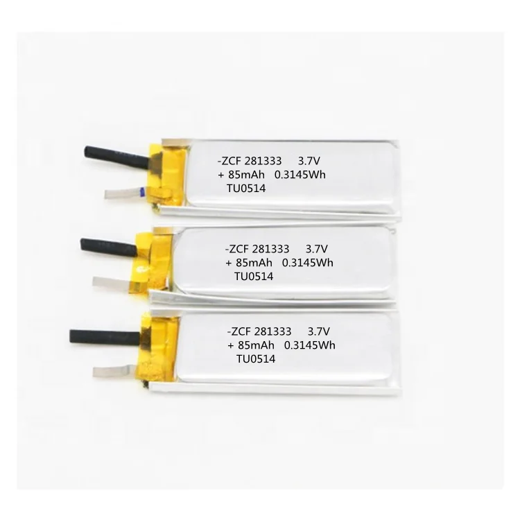 KC Certified ZCF281333 85mAh 3.7V Rechargeable Lithium Ion Polymer Battery for Wearable Posture Corrector