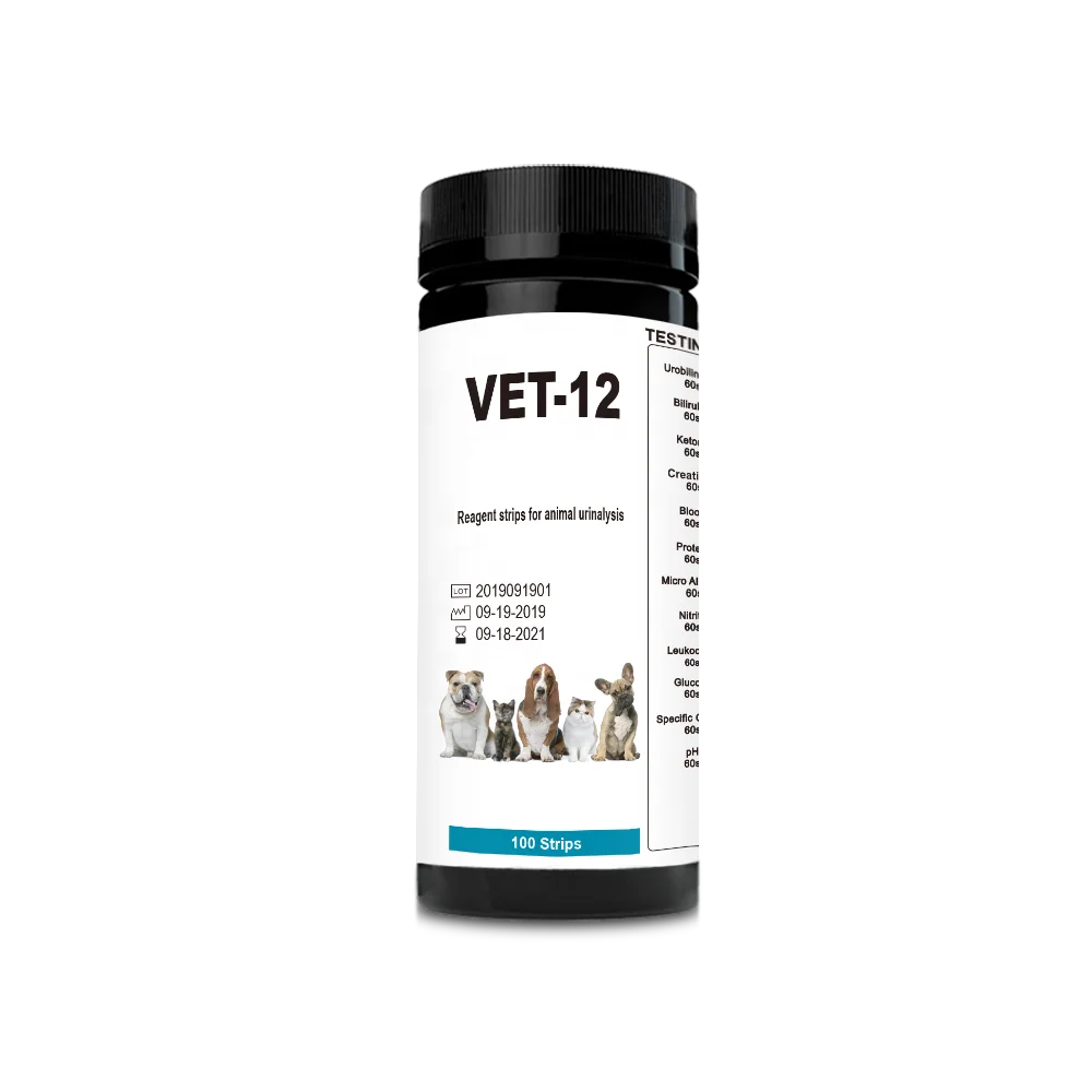 VET-12 тестовые полоски для анализа мочи микро-Альбумин креатинин диагностическое тестирование