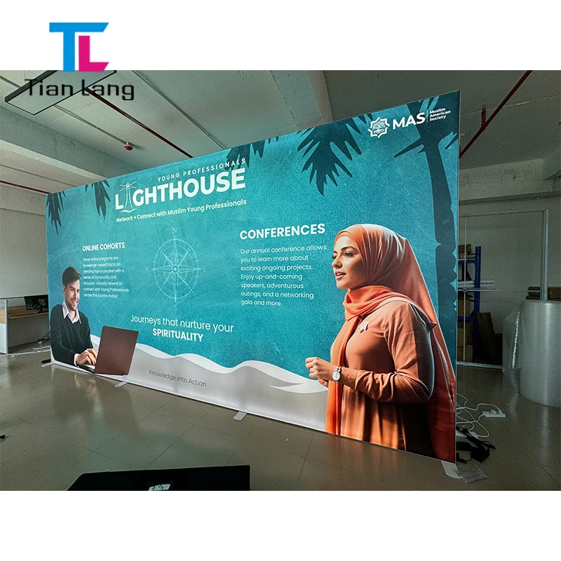 TianLang Trade Show Display Light Box Led Backlit Fabric Lightbox For Exhibition Frameless Led Light Box Display Cinema Lightbox