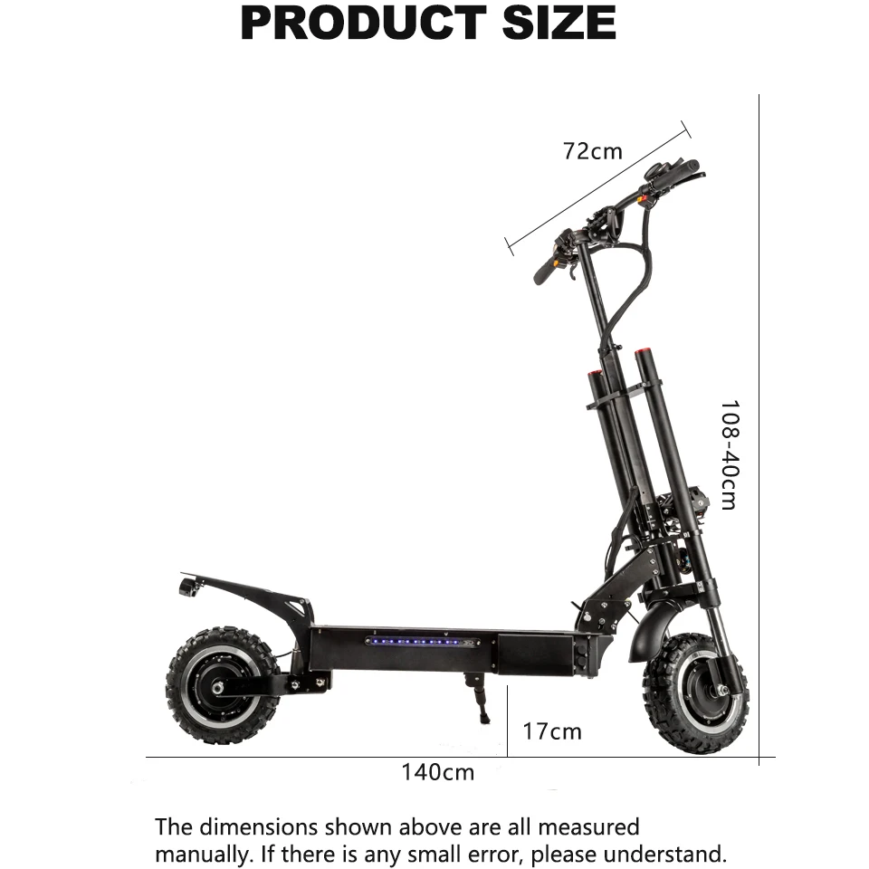 95KM/H Fast Scooter Electric 6000W 60V Double Drive 11inch Two Wheel Electric Scooter Offroad Max Load 200KG