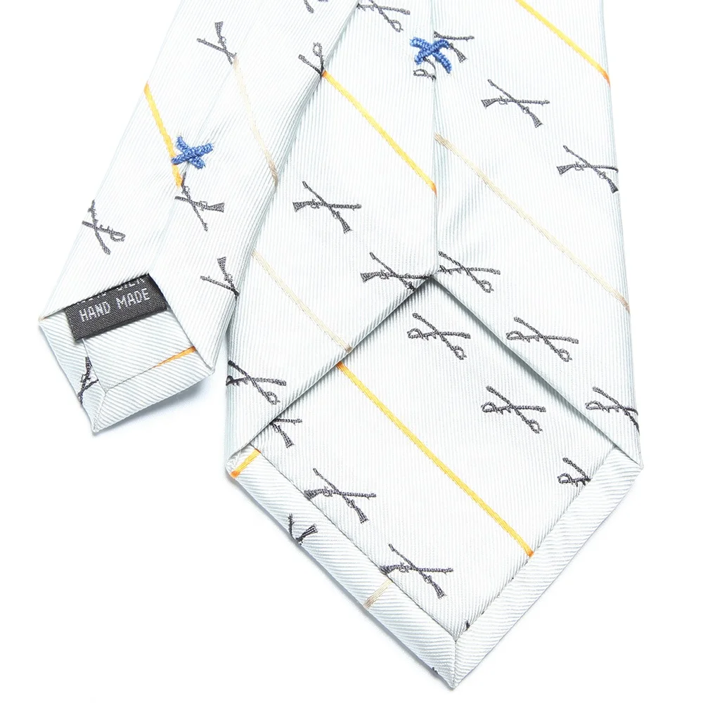embroidered crossing stitching design mens business luxury 100% silk neck tie stripe necktie with gift logo box