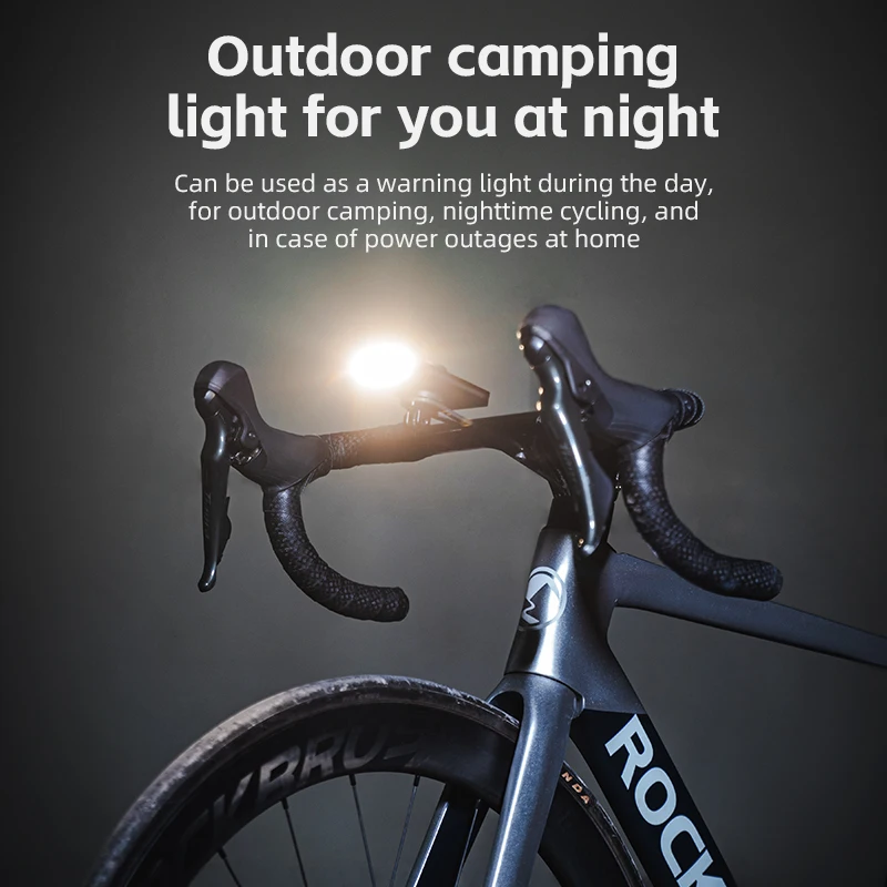 ROCKBROS 5000 Mah Powerbank With Led Lights USB Rechargeable Bicycle Lights for Night Riding Bike Headlight with Power Bank