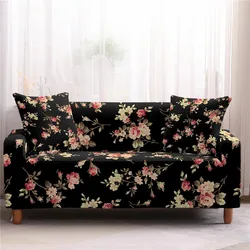 Home 3D printed leaves living room sofa cover full package elastic sofa cover cloth combined sofa cushion