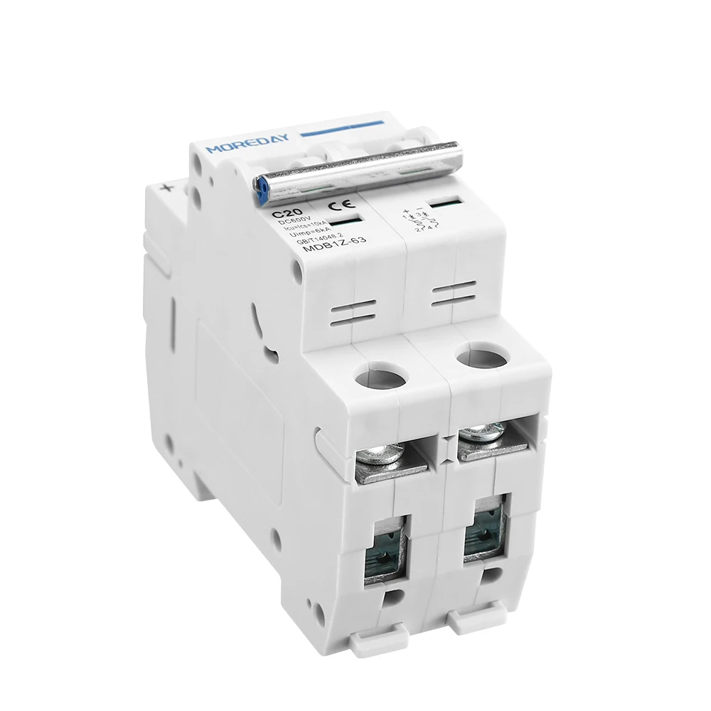 MOREDAY Mini Circuit Breaker Dc 550v 2 Pole 32a Dc Mcb For Solar Pv System