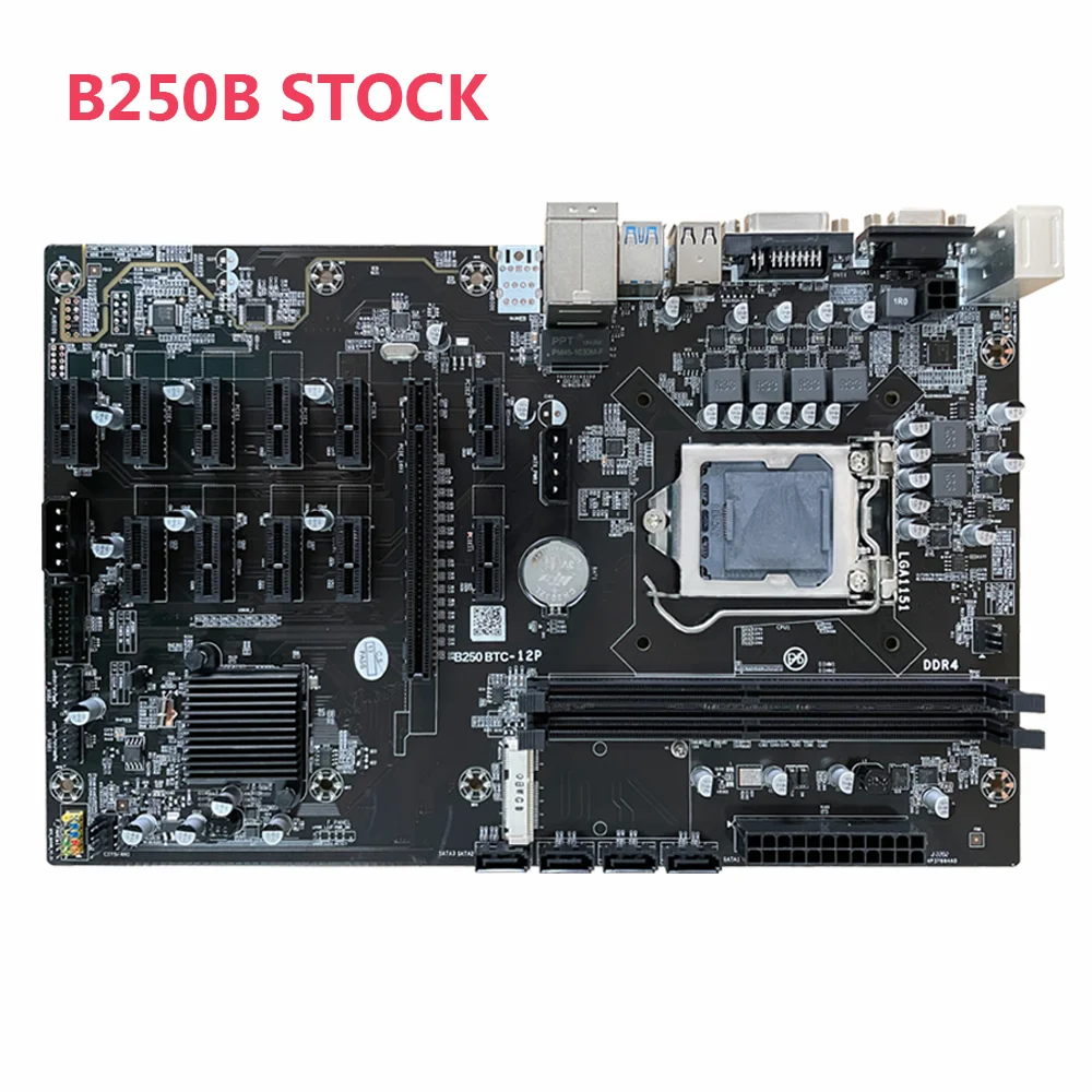 Hot Selling Professional Support 12 Graphics Card Motherboard 12 GPU Motherboard B250B V1.0 12P 1X