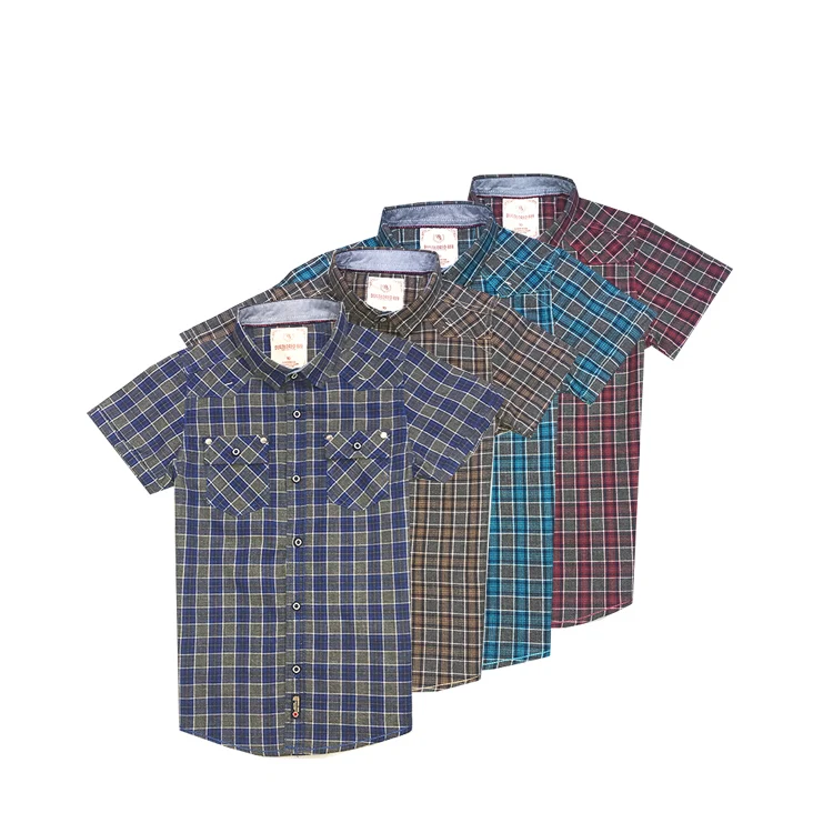 
Model Number 1231798D Hot Selling Checked Kids T-shirt 100% Cotton 