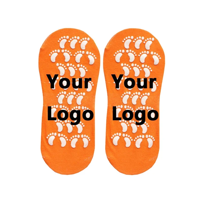 Uron manufacturer  factory price custom logo grip Trampoline park cotton polyester kids Sock