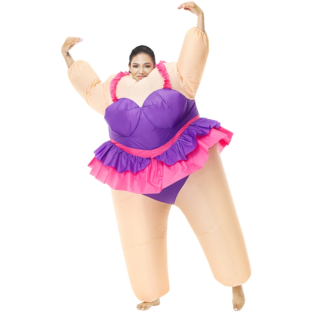 Creative Inflatable Ballet Skirt Mascot Costume Air Blow Ballet Cloth Dancing Costume Adults Cosplay Fat Ballet Dancer for Sale