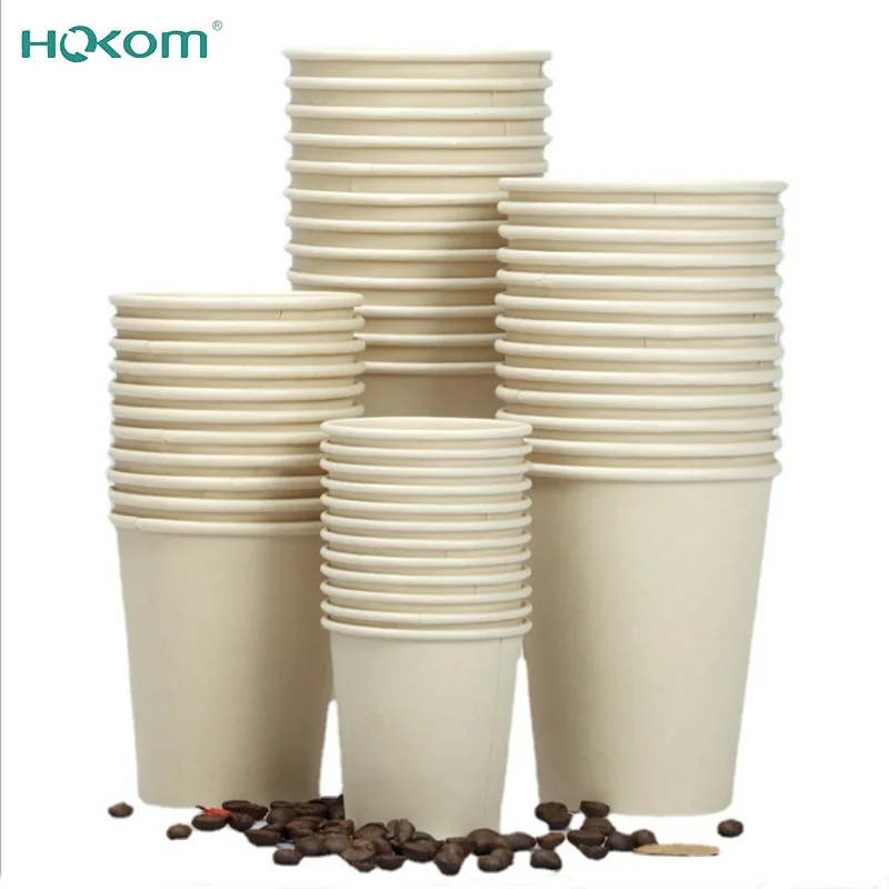 High quality and eco friendly single wall disposable paper cup with lids bamboo fiber coffee cup