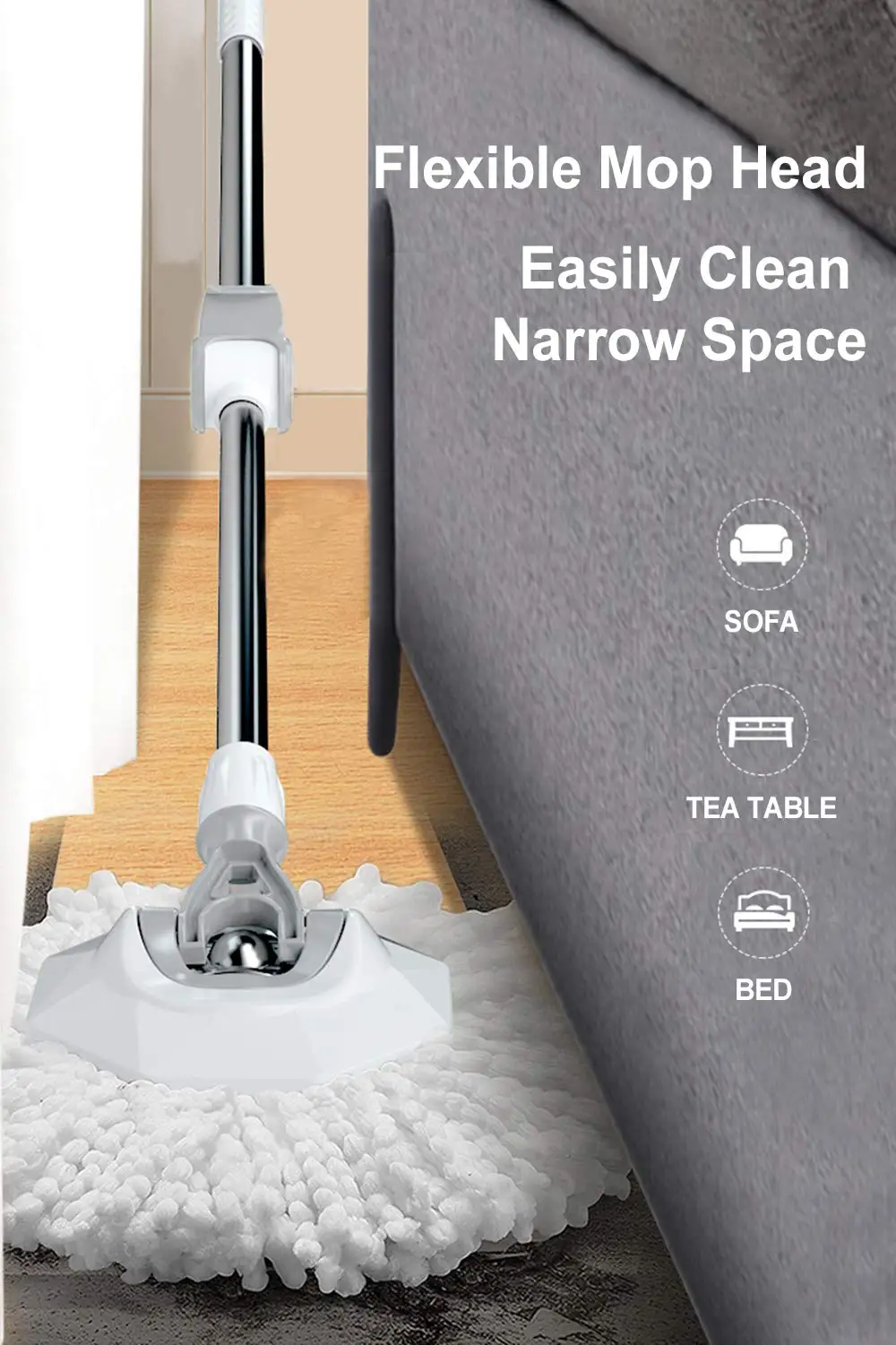 Amazon M19 Swivel Mop and Bucket Twist Mop For Floor Cleaning And Dry With 4 Mop Heads