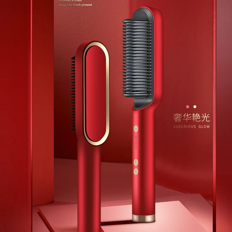 Electric Heated Brush Hair Straightener Comb