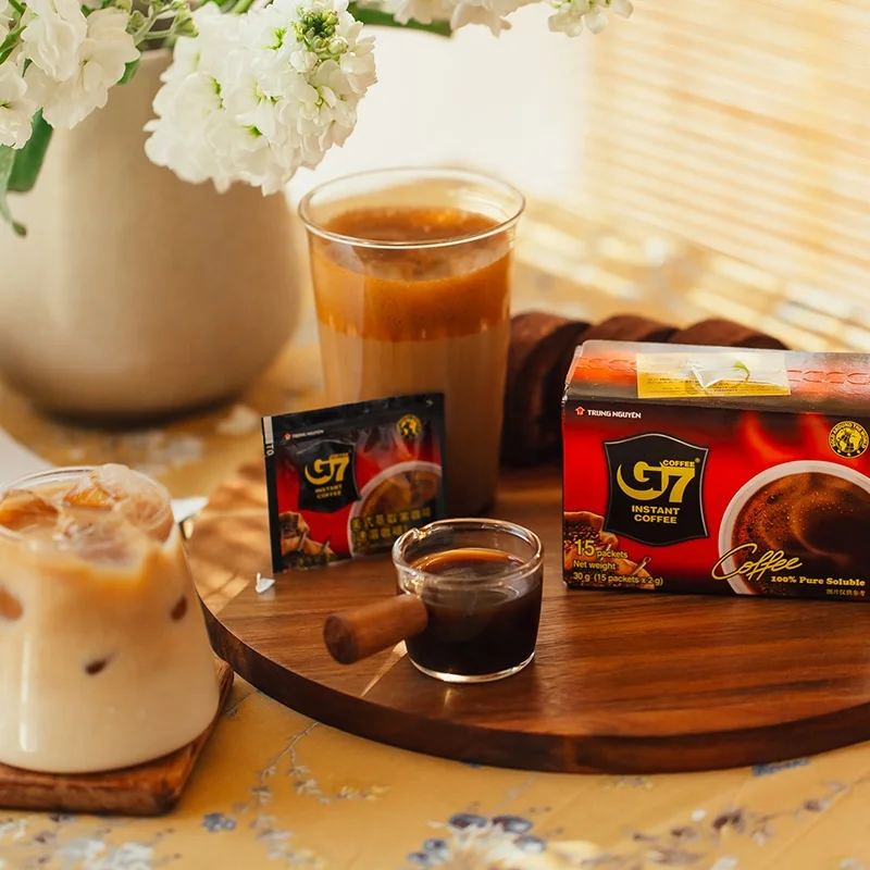 Wholesale Vietnam 30 Sachets Pure Soluble Black Coffee Powder American Style Instant Coffee