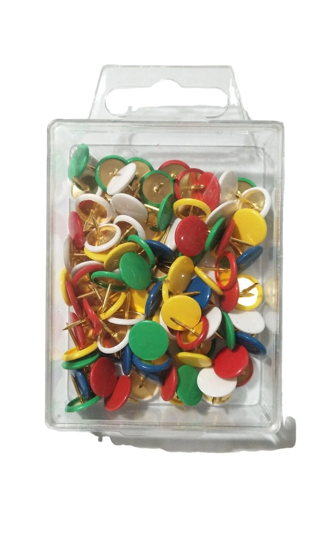 pvc coated thumbtack  120pcs in transparent plastic box  colorful push pin wall board drawing pin
