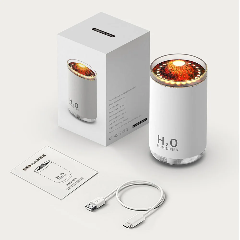 H2o high quality Flame Aromatherapy Diffuser portable ultrasonic air humidifier purifier  air cooler and light humidifier