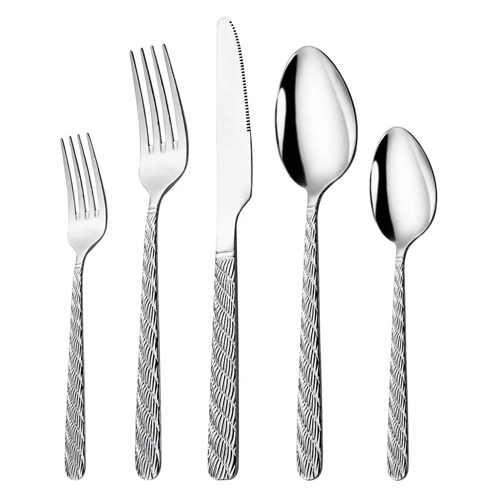 Posuda Manufacturer Food Grade 18/0 Stainless Steel Modern Easy Grip Cutlery Set For Home Hotel