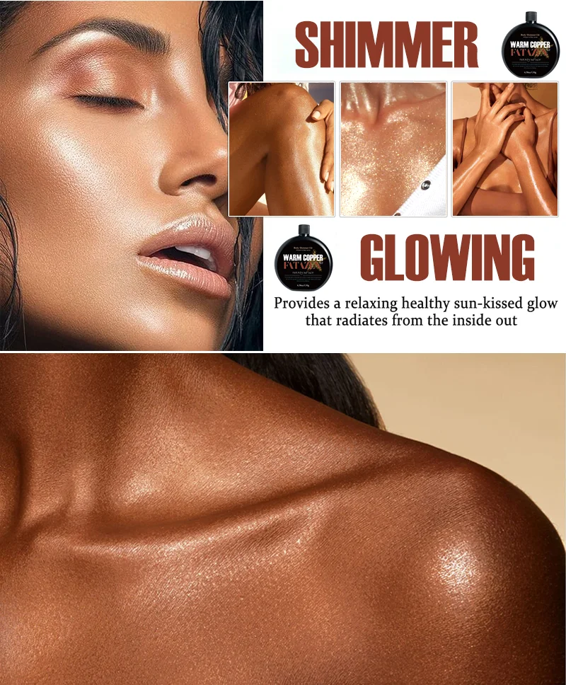 FATZEN Skin care products beautiful products lighting  Skin Glittering design for BLACK WOMEN  Body Shimmer Oil