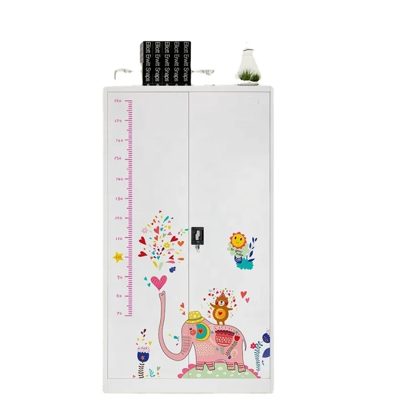 2 doors cheaper price factory supply simple metal bedroom clothes almirah furniture wardrobe for home