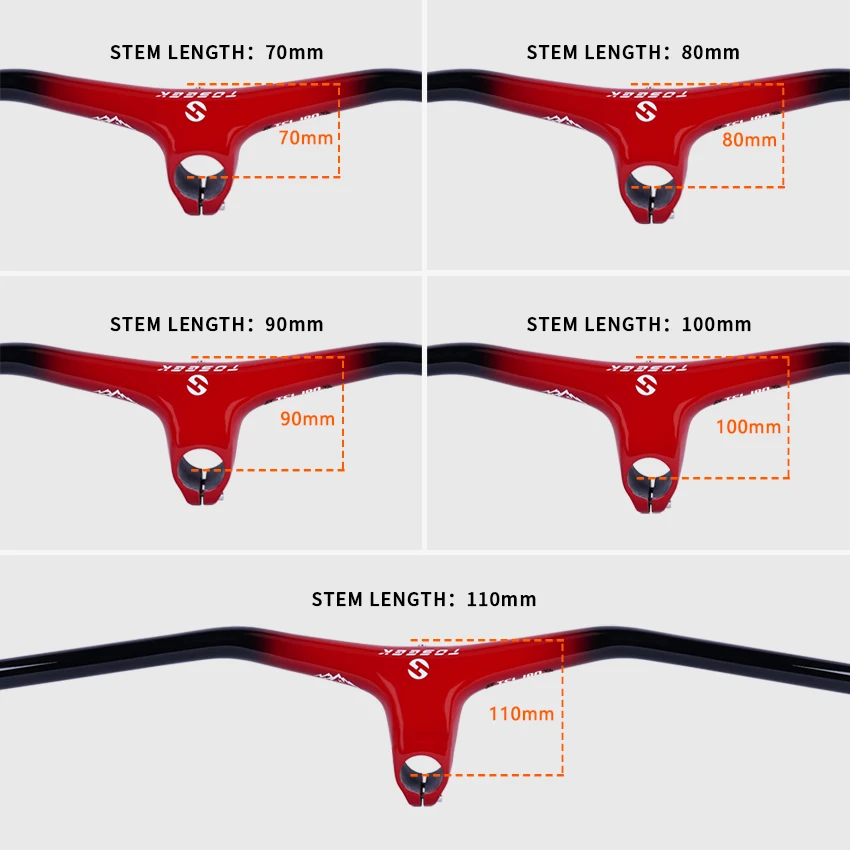 Original Production TSL180 Toseek 28.6 Stem 780mm Mountain Bike Bicycle Handlebar Carbon Integrated Handlebar Bike Accessories