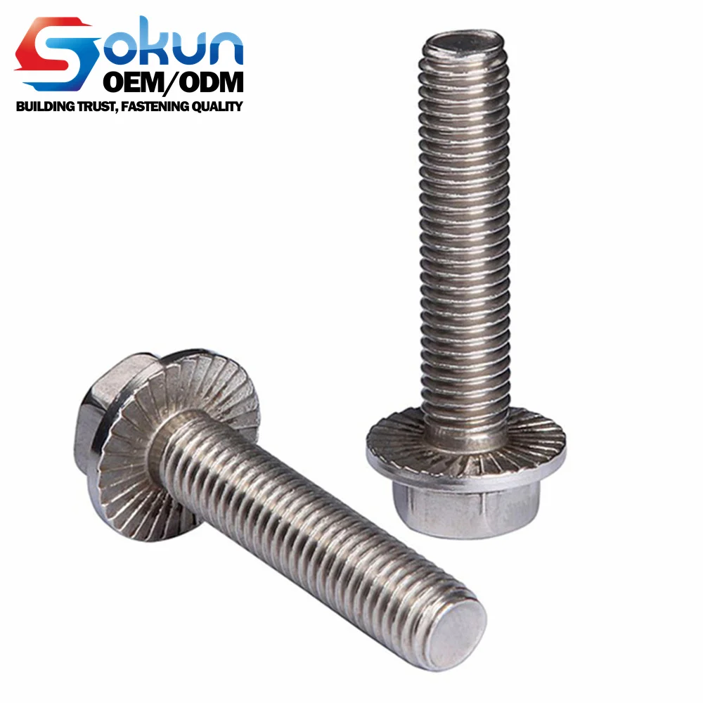 DIN 6921 Flange Bolts M10 Size Long-lasting Durability Salt-Spray Tested Carbon Copper Material Hex Square ASTM T-Bolt M3 M4