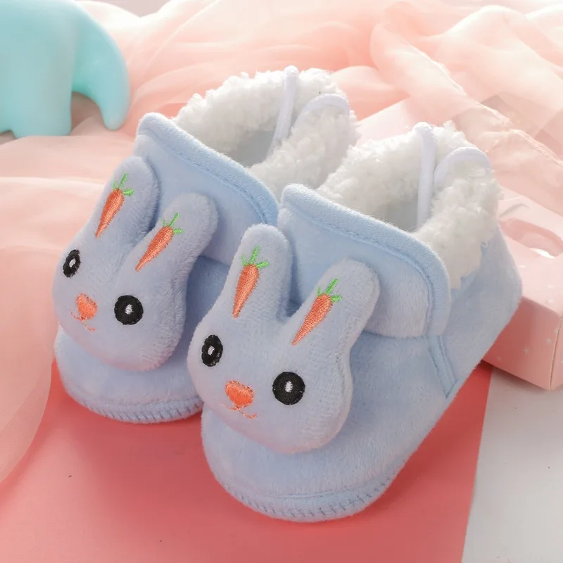 New winter baby 0-1 year old plus velvet thick cotton toddler shoes baby indoor and outdoor soft sole boots