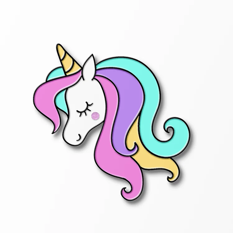 Promotional gifts honest black plating unicorn soft enamel lapel pins