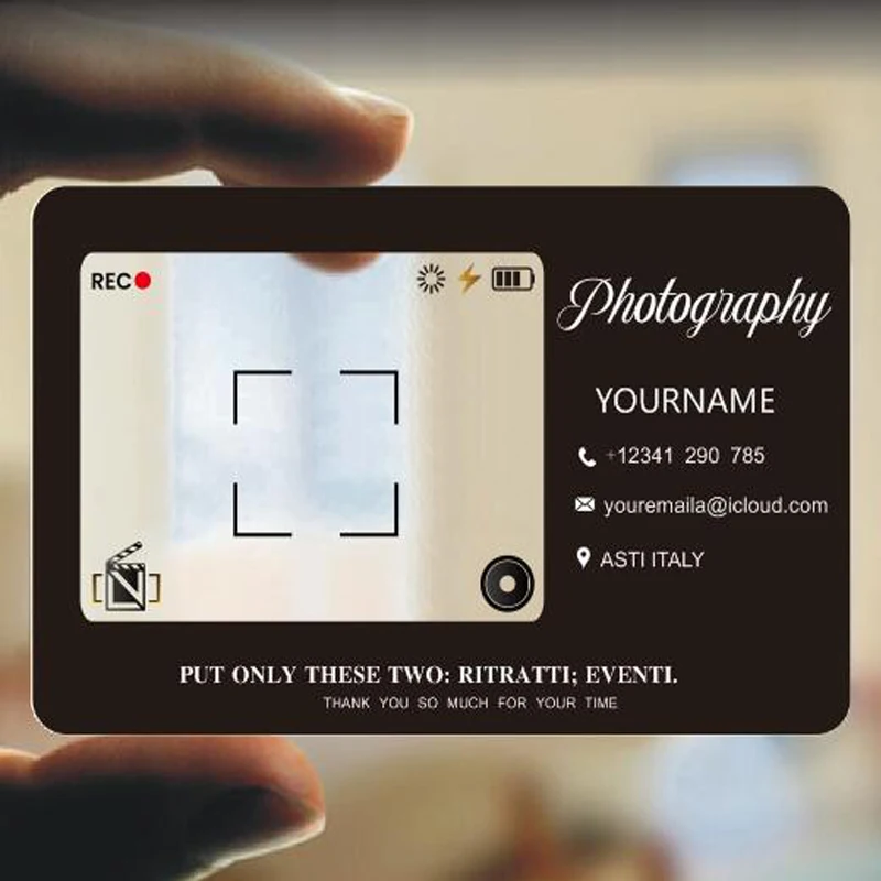 1 Pieces Moq Custom Logo Photo Transparent plastic Frosted Waterproof NameCard Printed Business Card