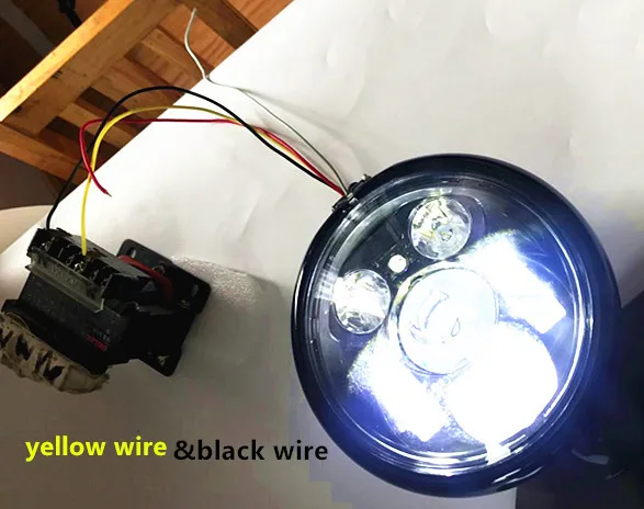 Vintage Black Motorcycle LED Headlight for Harley Custom Bikes