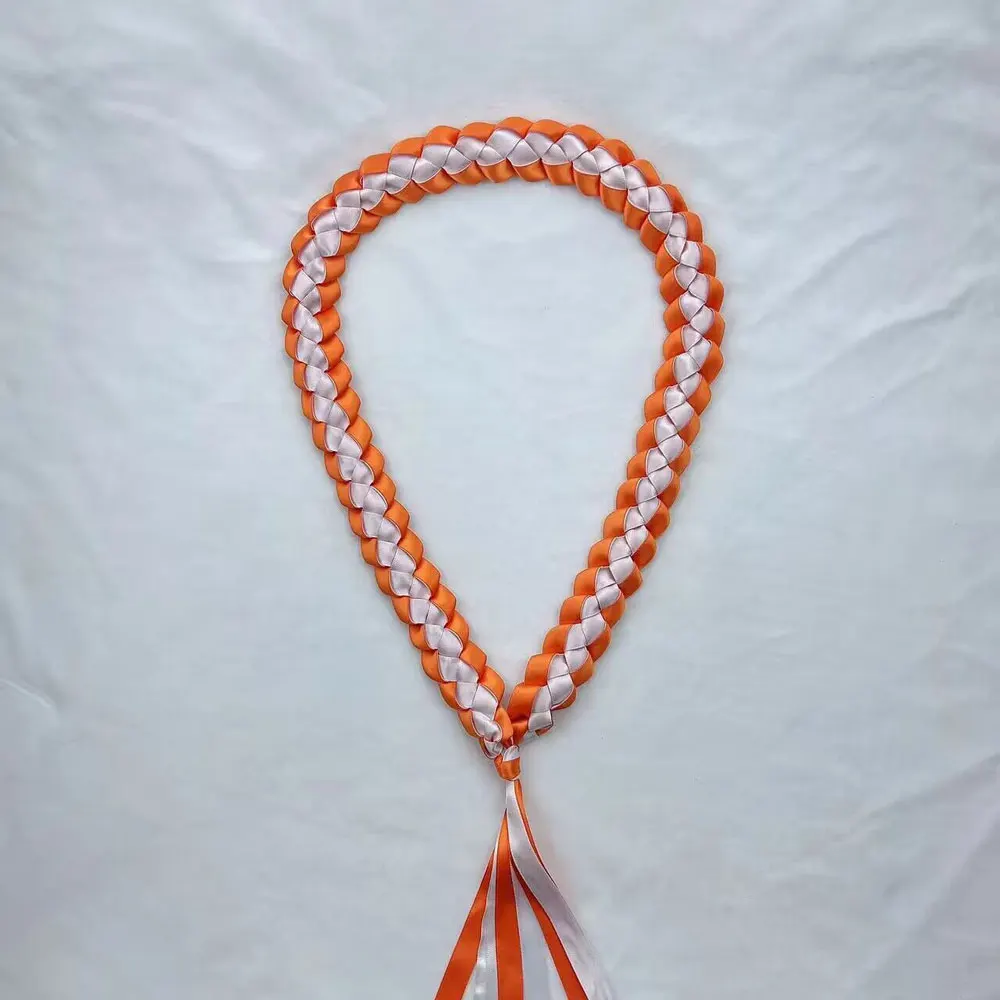 Graduation Gift Handmade Double Braided Necklace Adjustable 2024 Graduates Ribbon Lei