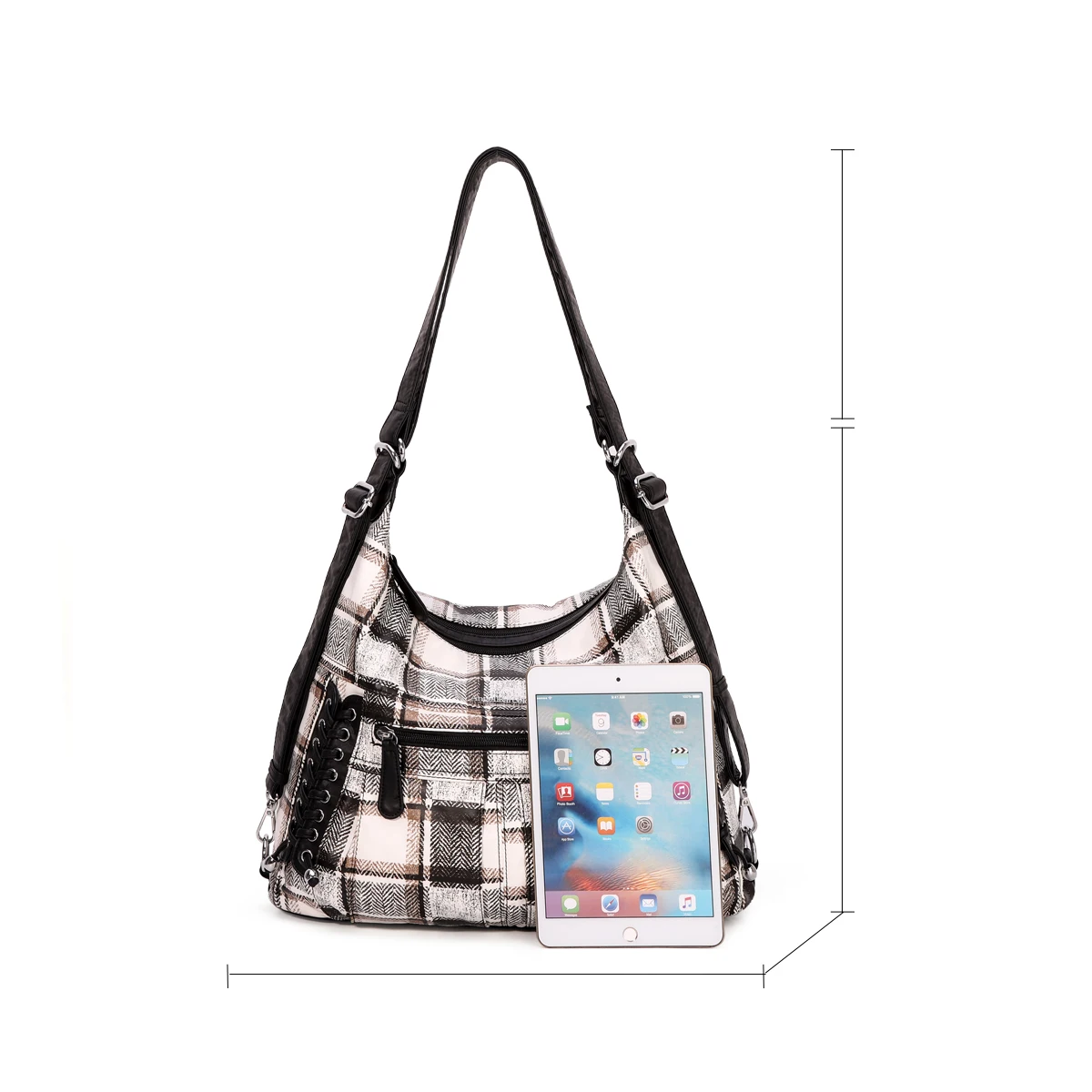 Korean Simple Style Bags Women Handbag Lady Handbag Set Angel Kiss 2019 Shoulder Bag Pu Fashion Plaid Printing &braid 2 Pcs